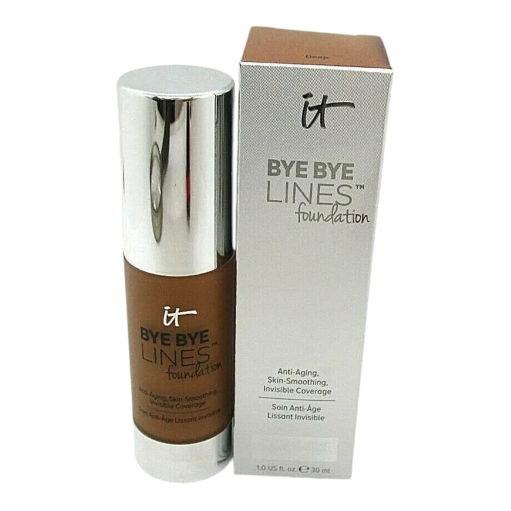 IT cosmetics Bye Bye Lines Foundation Anti-Aging Skin Smoothing ~ Deep ~ 1 oz